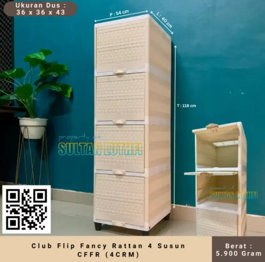Club Flip Fancy Rattan 4 Susun CFFR (4CRM)(Ready