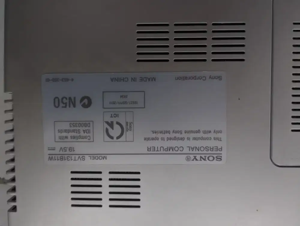 Sony vaio, model SVT131B11W