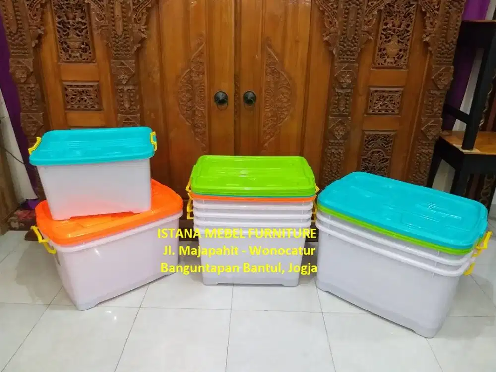 Box Boks Kontainer Container Box Kotak Barang Plastik Kaki Roda (kas)