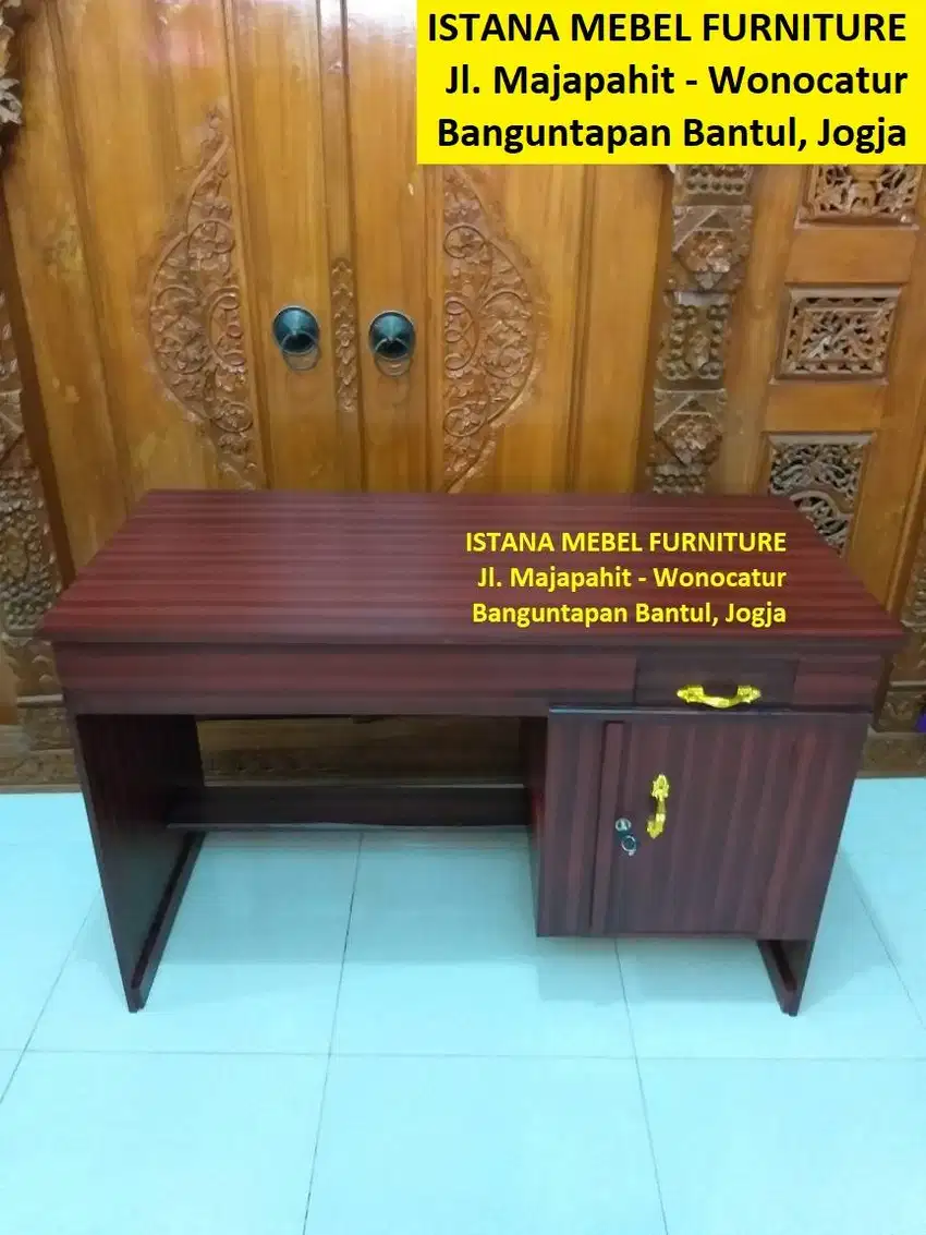 Meja Kerja Kantor 1/2 Biro Kasir Komputer Belajar Tulis Kost Kayu #KS
