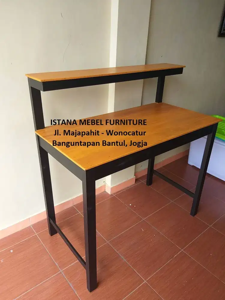 Meja Kerja Kantor Komputer Tulis Belajar Kos Kost Rak Tingkat Kayu #KS