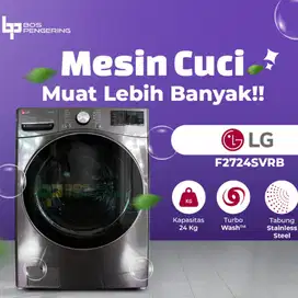 Mesin Cuci LG 24kg, Front Loading Steam, Inverter Direct Drive