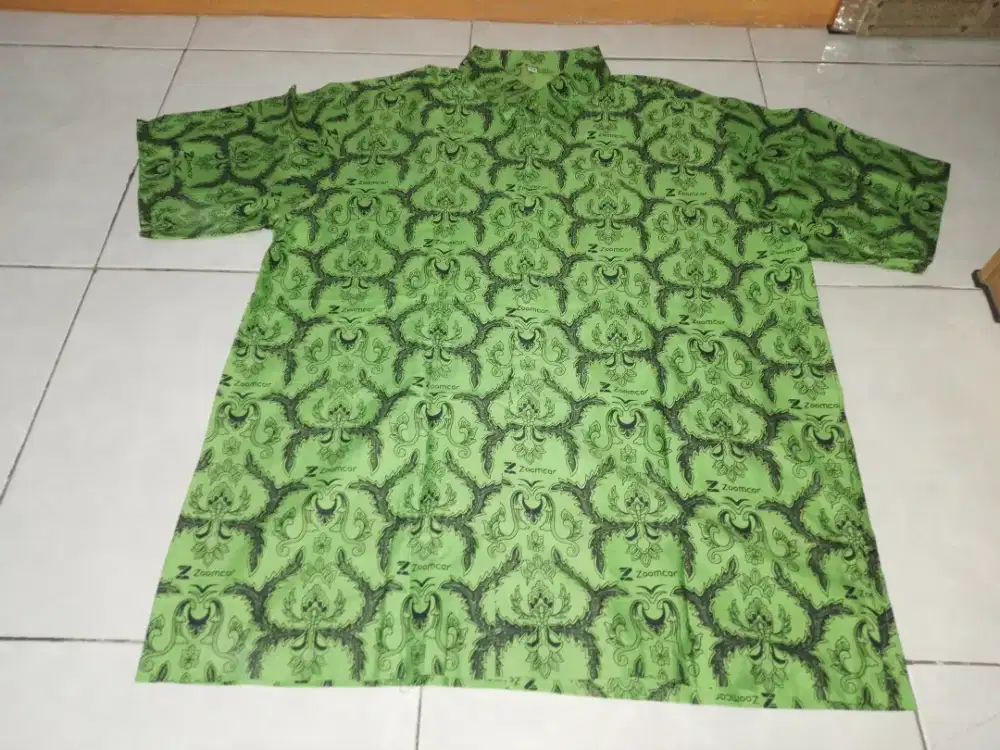 Baju batik warna hijau, size besar L4, P84cm L64cm, bisa nego