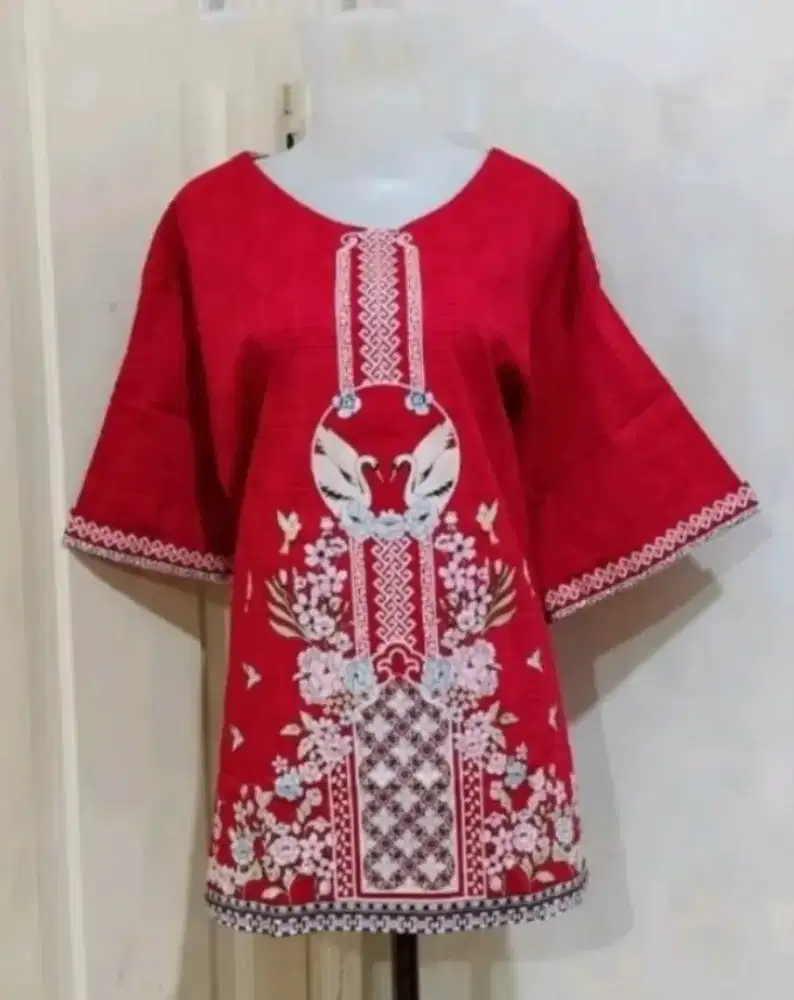 BLOUSE BATIK MERAH JUMBO