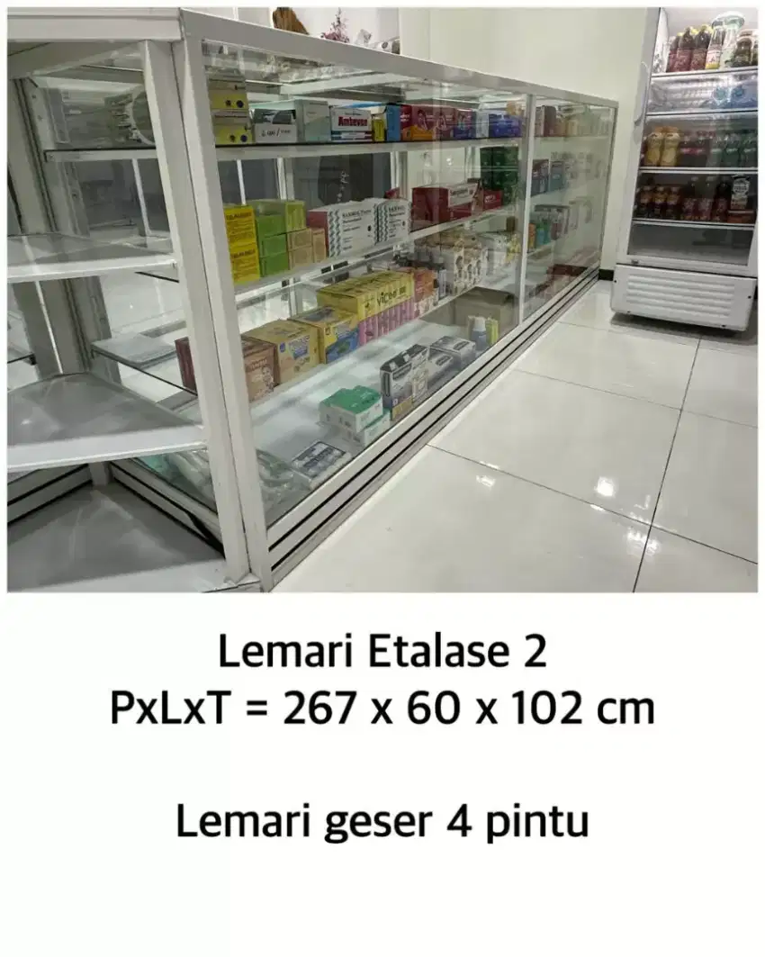 Etalase aluminium putih