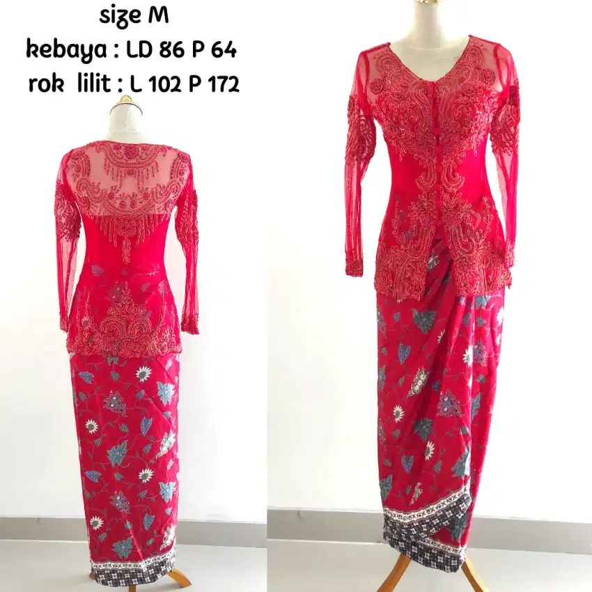 Kebaya tradisional set, premium size M, preloved, like new
