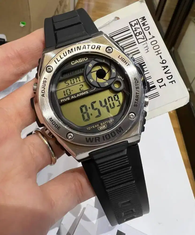 (NEW)Casio Steel MWD-100-9A Original mirip g-shock Steel