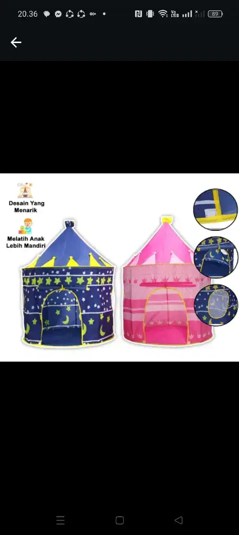 Tenda bermain anak castil