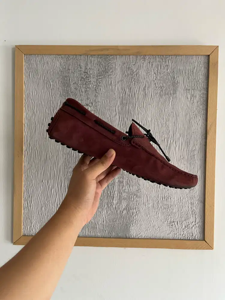 Second/ Bekas Tod's Burgundy Suede Loafers