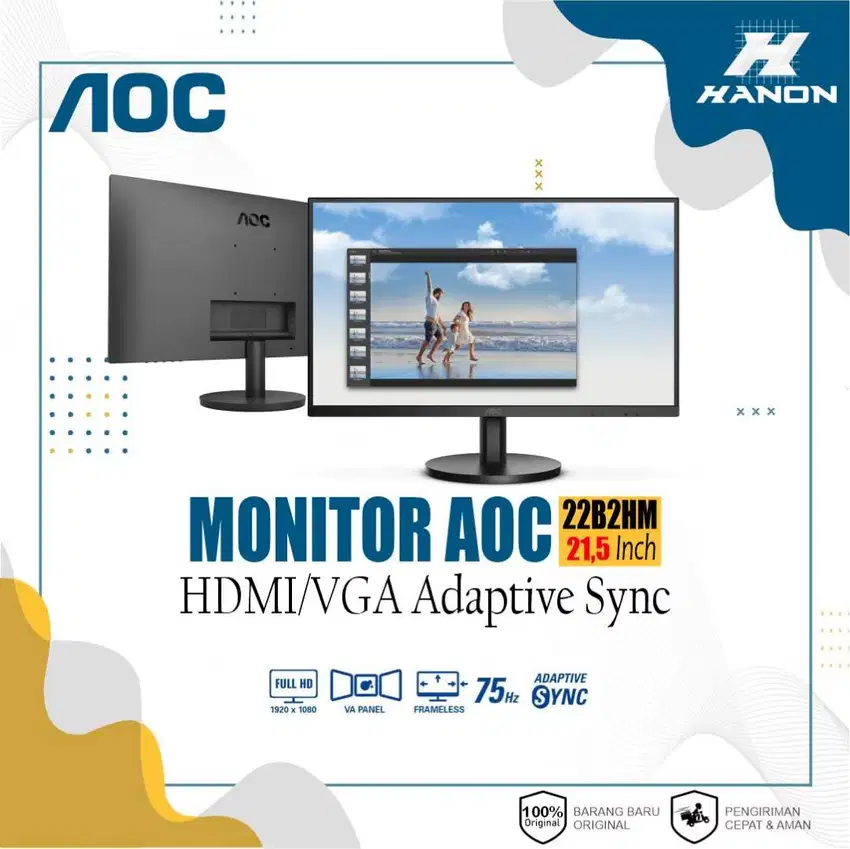 Monitor LED Super Slim AOC 22B2HM 21,5 FullHD 1080p VGA HDMI