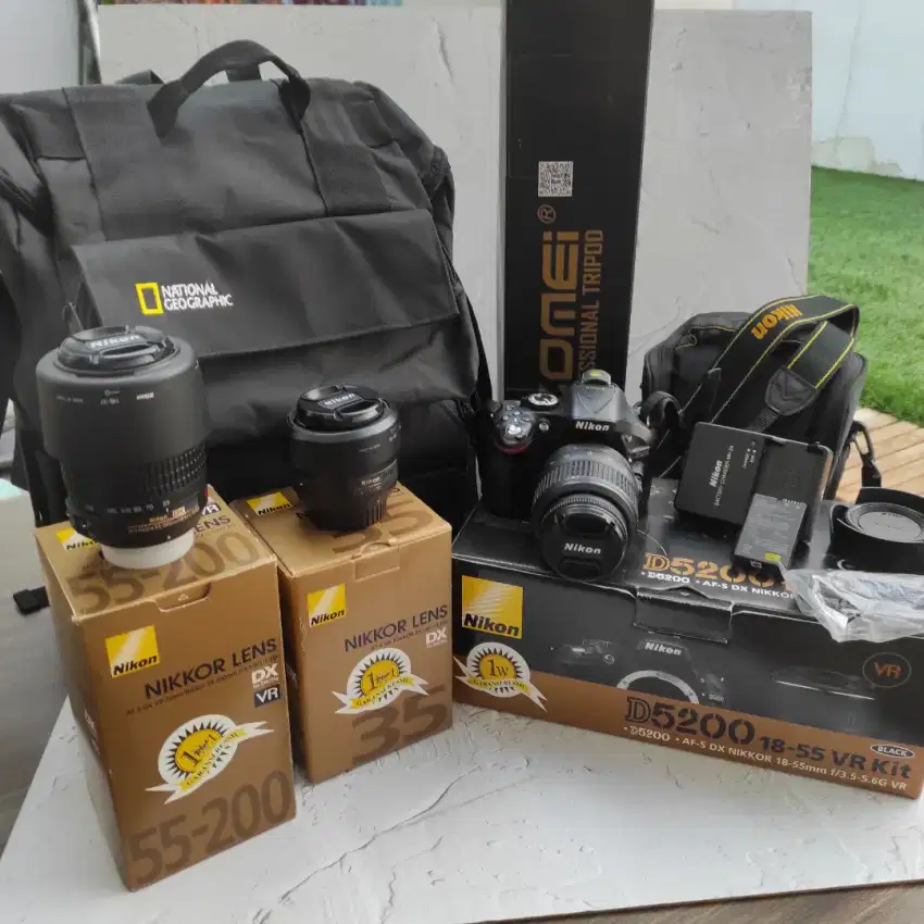 DSLR Nikon D5200 Fullset 18-55mm VR kit