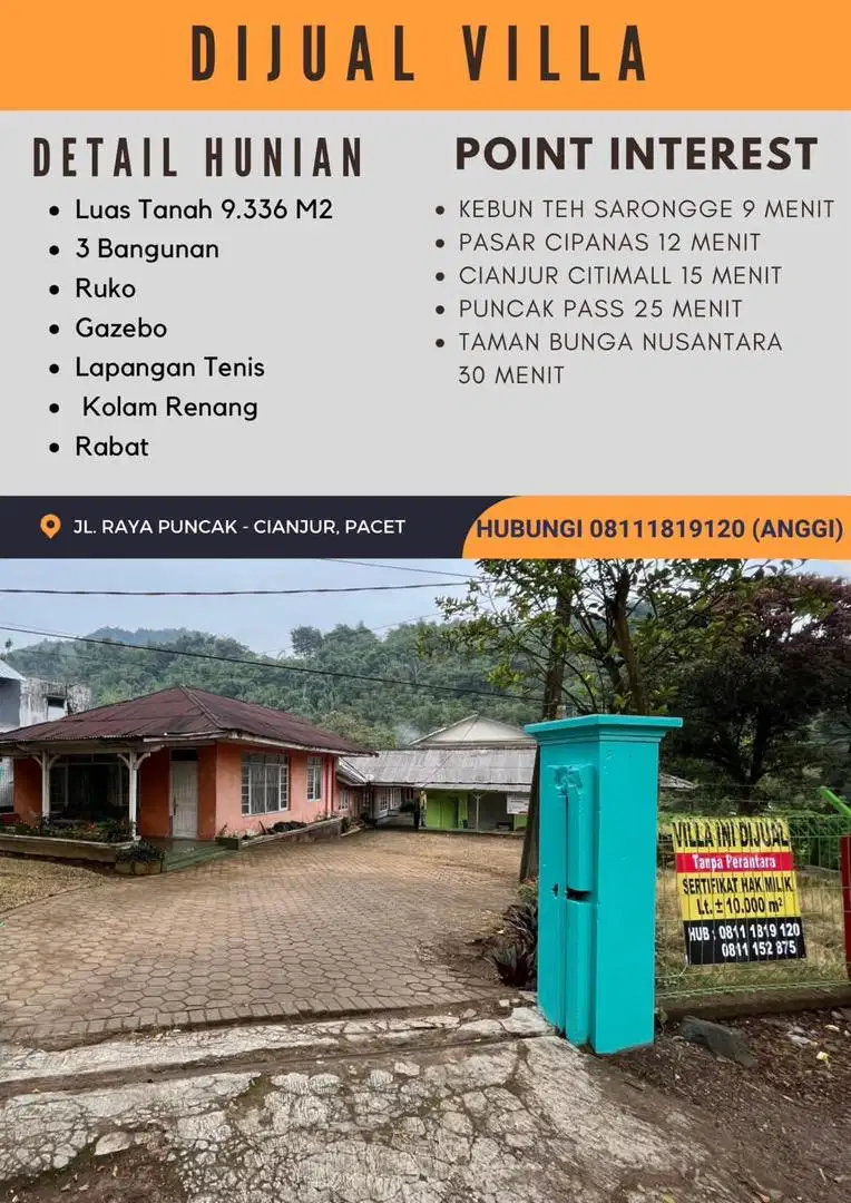 Dijual Tanah Villa murah dibawah NJOP