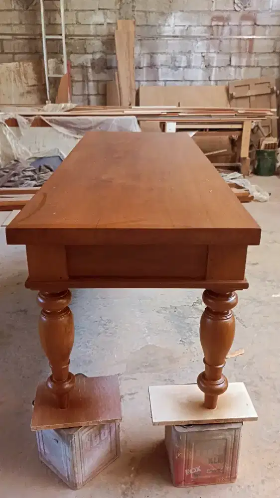 Meja kantor kayu jati papan lembaran jati utuh