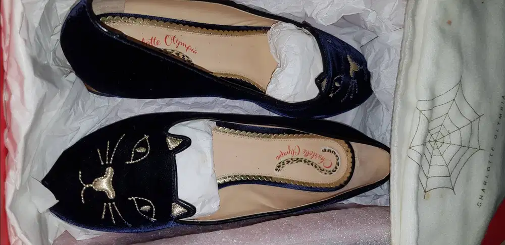 Charlotte Olympia, size 39,5 Navy  Suede, in a very good condition