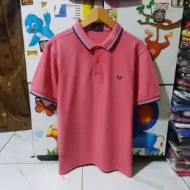 Kaos polo shirt FRED PERRY Twin Tiped color merah jambu original secon