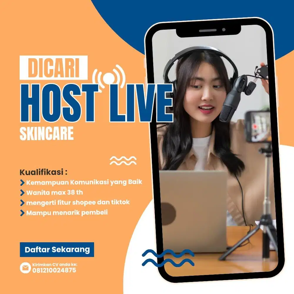 Lowongan host live streaming shopee (produk skincare)