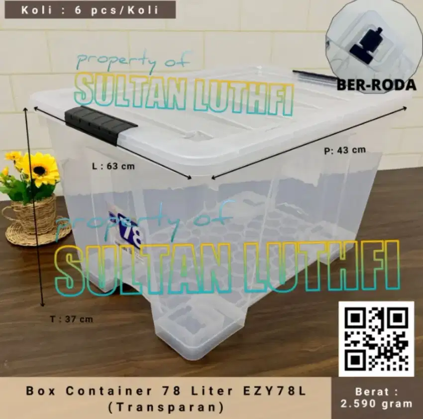 Box Container 78 Liter EZY78L (Transparan)(Ready)