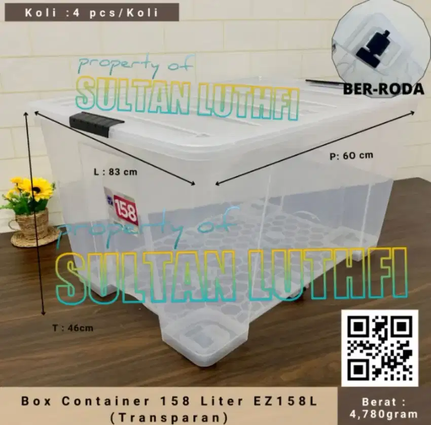 Box Container 158 Liter EZY158L (Transparan)(Ready)