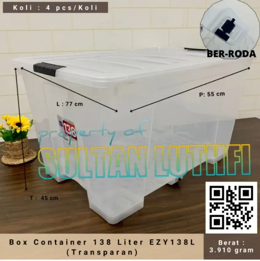 Box Container 138 Liter EZY138L (Transparan) (Ready)