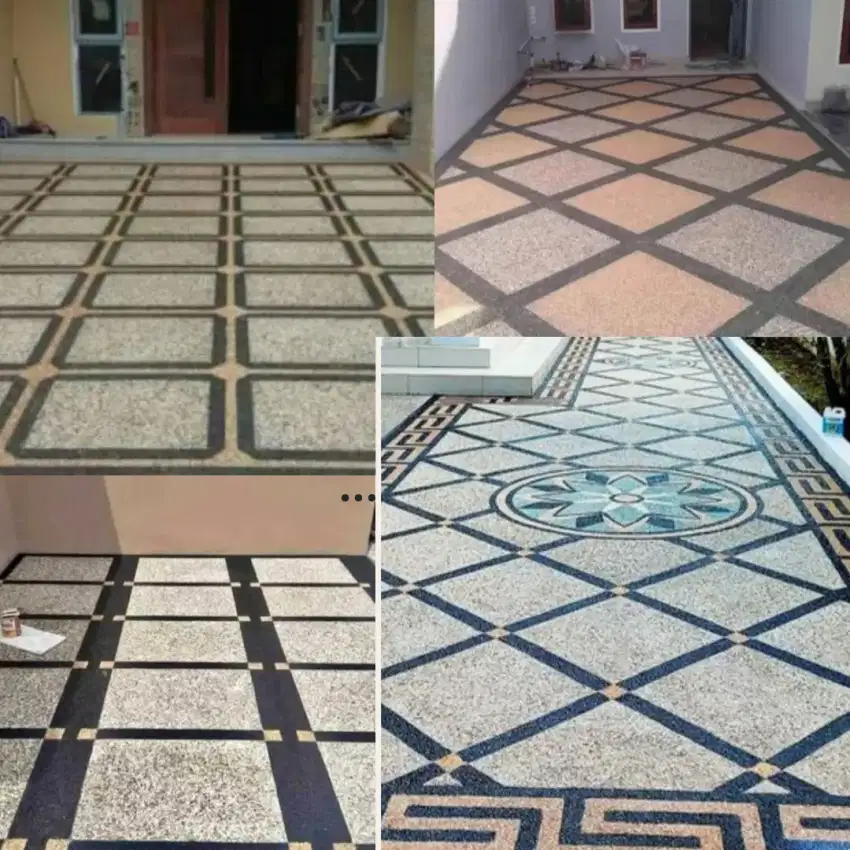 Pembuatan carport lantai.batu sikat