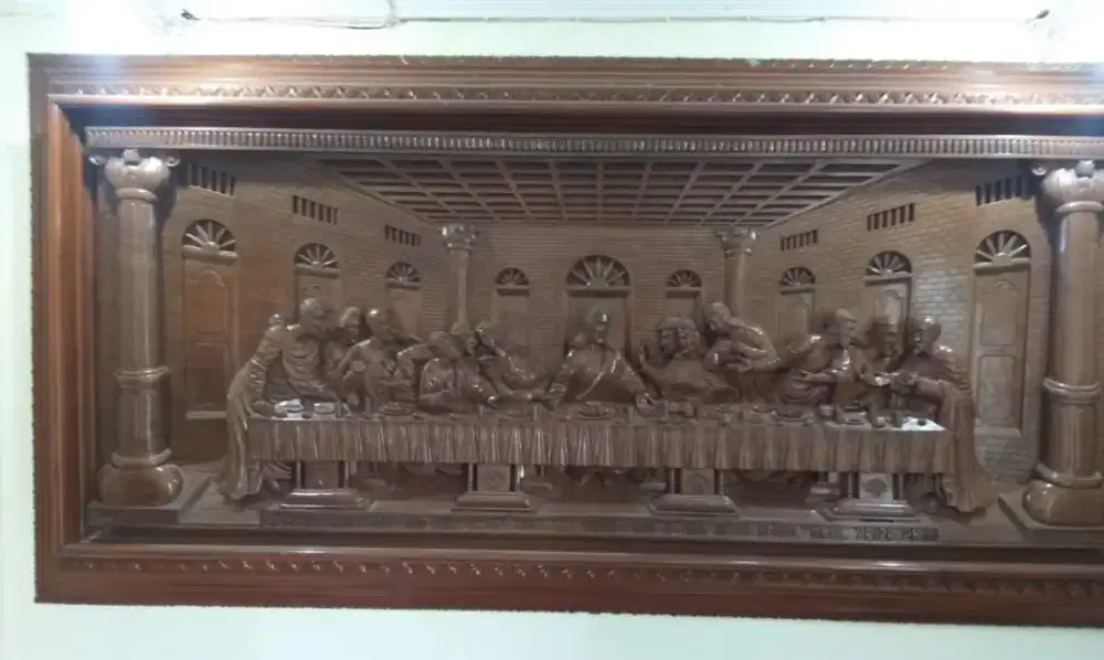 DIJUAL LUKISAN DARI KAYU MAHONI, BINGKAI KAYU JATI