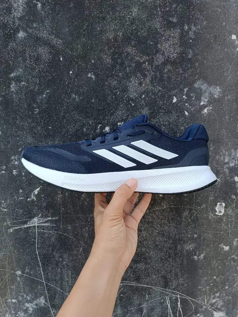 SEPATU BIG SIZE 47 48 - ADIDAS RUN FALCON 5.0 NAVY WHITE || ORIGINAL