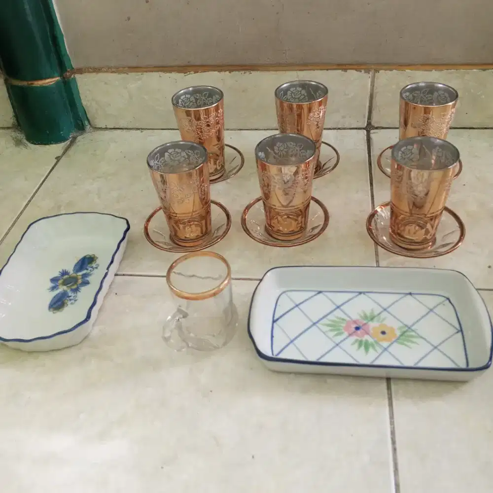 Gelas arab dan piring saji Rp.100rb dpt semua net