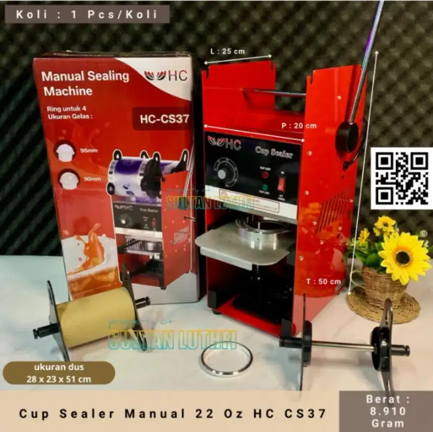 Cup Sealer Manual 22 Oz HC CS37(Ready)