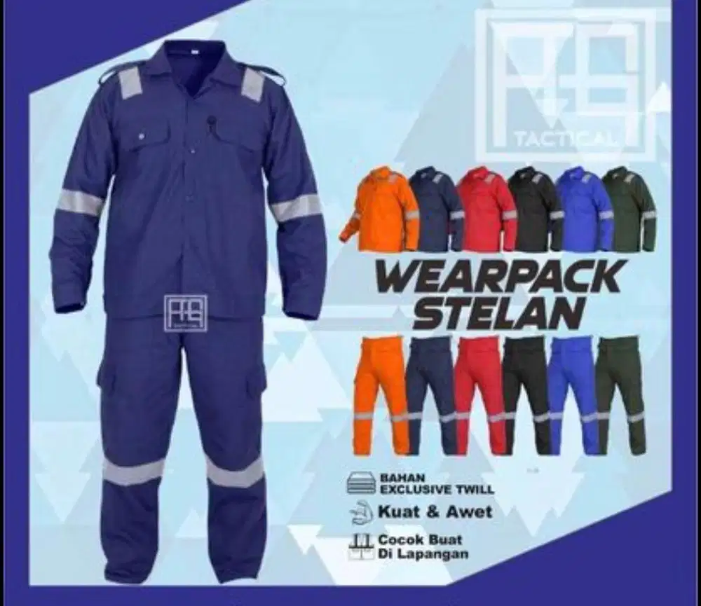 Setelan Wearpack Safety Terpisah Pilihan Warna American Drill
