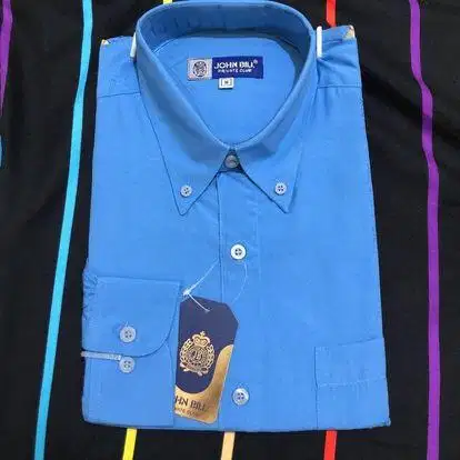 Kemeja Biru Formal John Bill Lengan Panjang