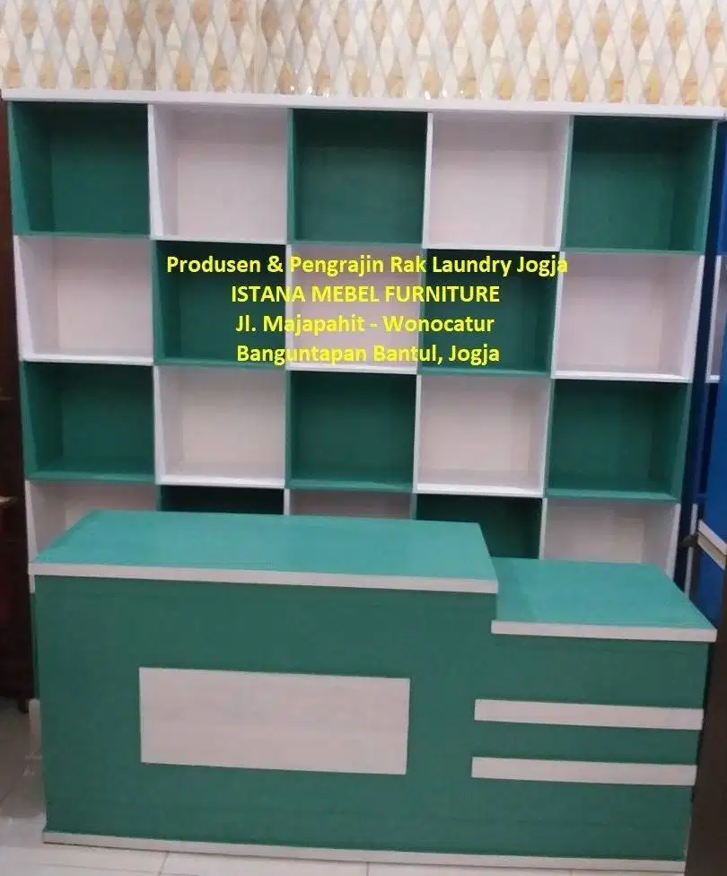 Paket Set Almari Lemari Meja Kasir Rak Londry Loundry Laundry Kayu #JP