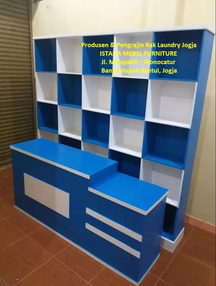 Set Paket Meja Kasir Lemari Almari Rak Londry Loundry Laundry Kayu #MG