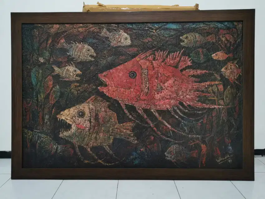 Lukisan tua koleksi Ikan di laut