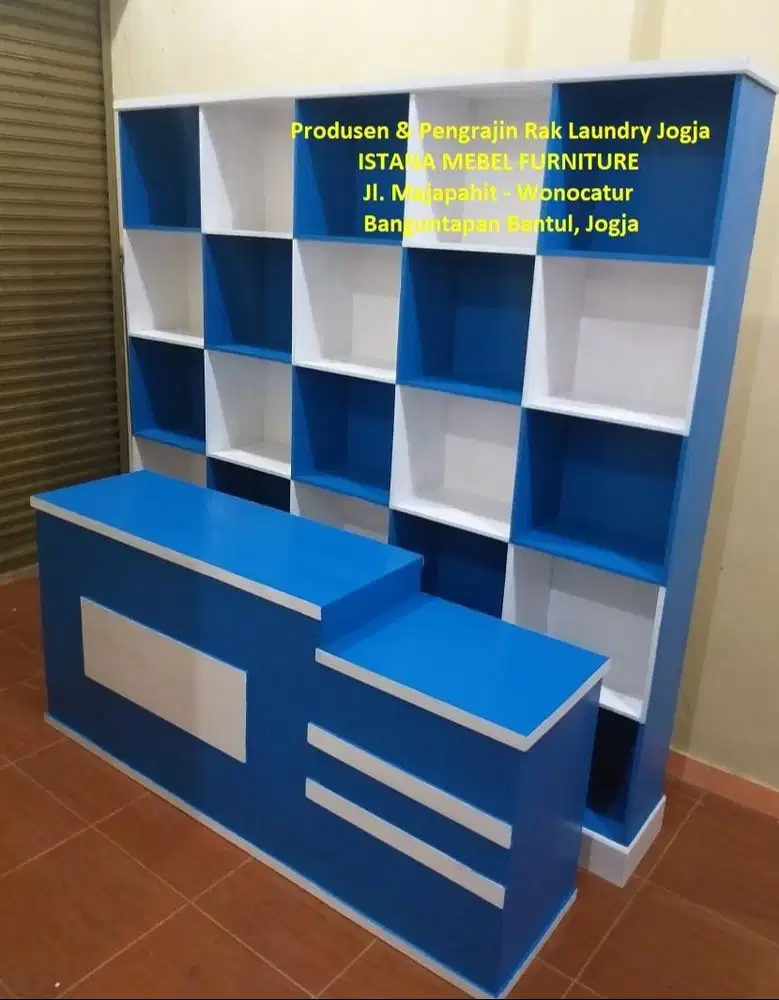 Set Paket Meja Kasir Almari Lemari Rak Loundry Londry Laundry Kayu #SS