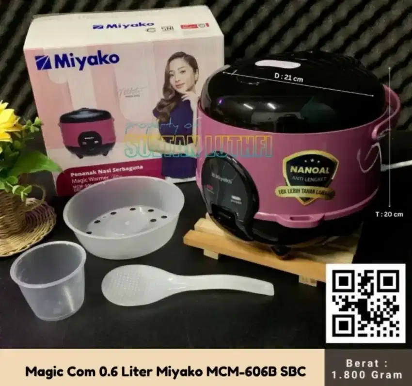 Magic Com 0.6 Liter Miyako MCM-606B SBC(Ready)