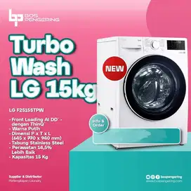 Mesin Cuci Pakaian Laundry Washer Front Load LG 15 Kg F2515STPW