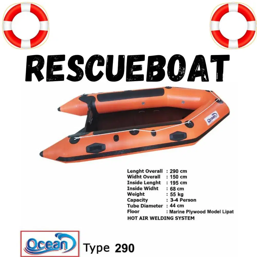 PERAHU KARET LCR BANJIR,RESCUE,WISATA OCEAN 290 WELDING SYSTEM