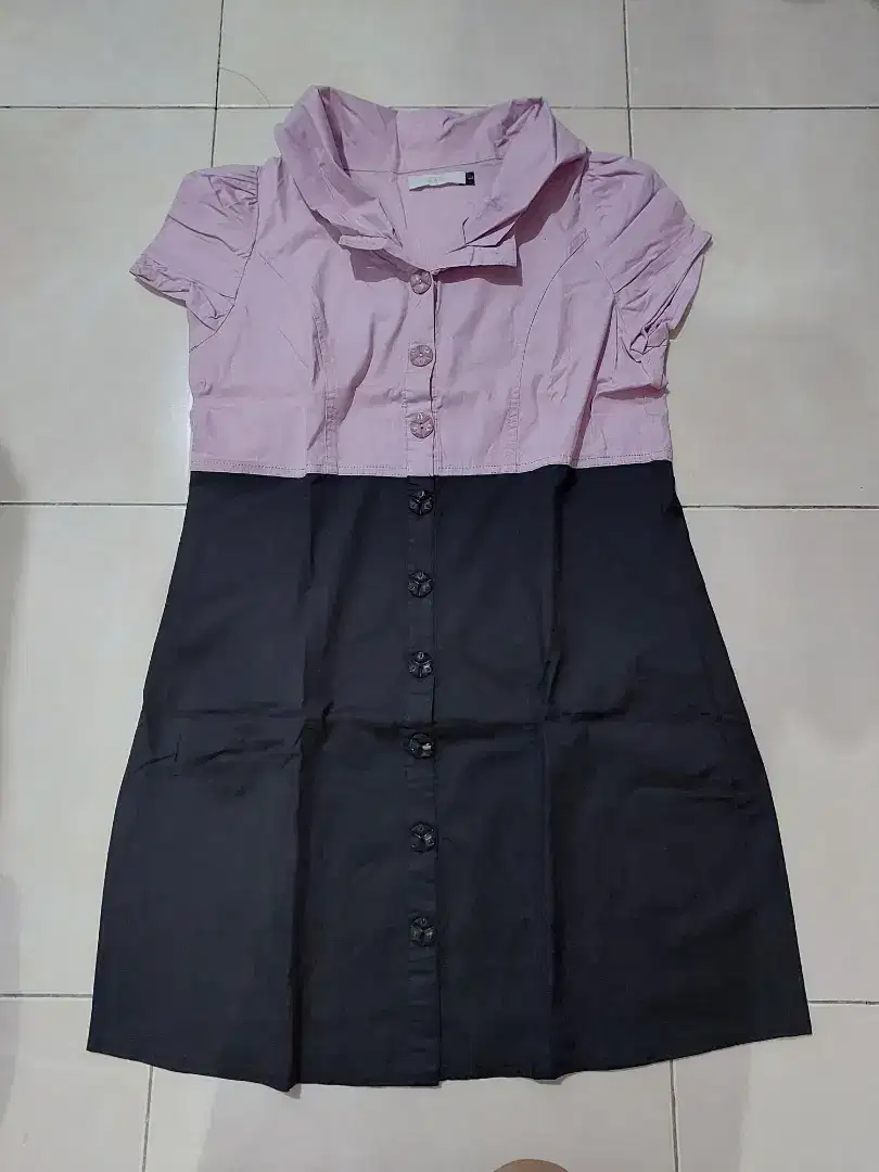 Dress anak perempuan ungu hitam/baju bangkok