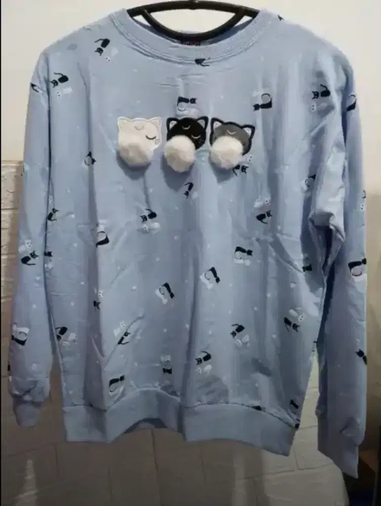 Sweater blue Motif Cat