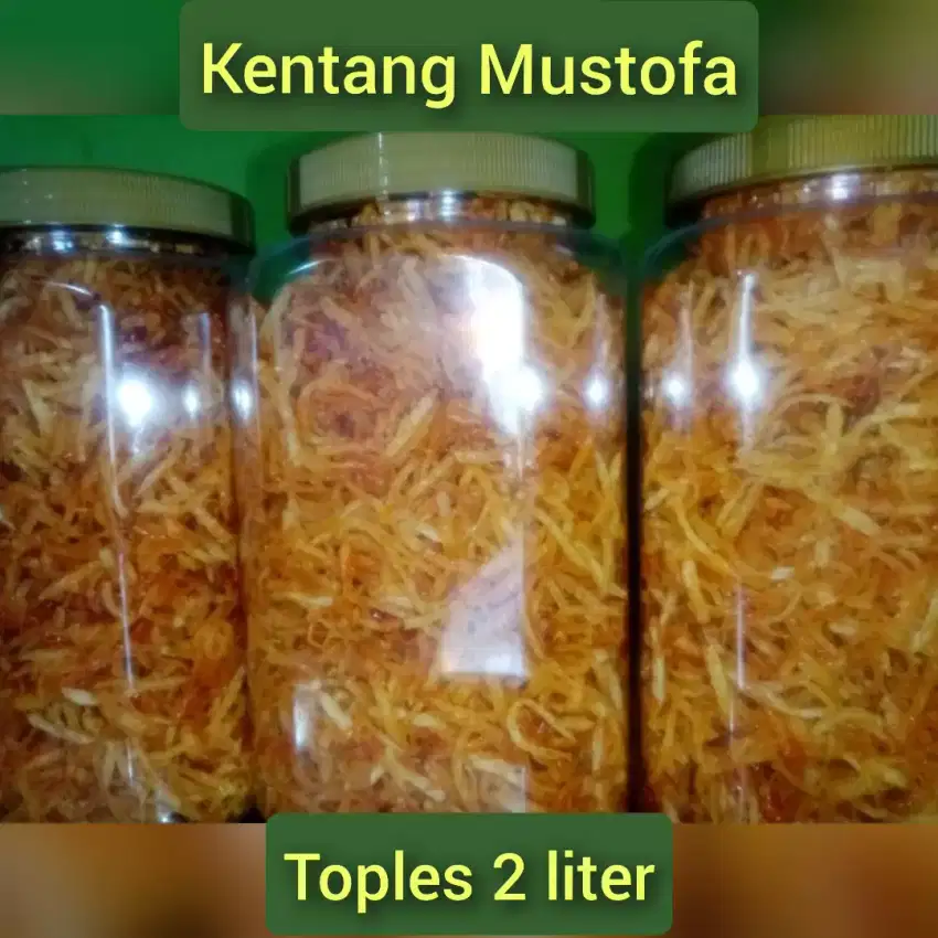 KENTANG MUSTOFA
UKURAN TOPLES 2 LITER
(isi setengah kilo)