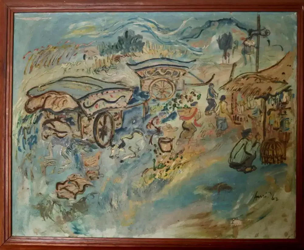Lukisan Amri JAHJA - PASAR TRADISIONAL 1962