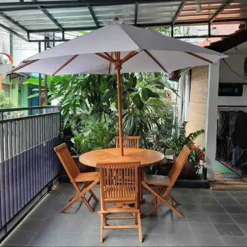 SET MEJA PAYUNG + 4 KURSI BAHAN JATI