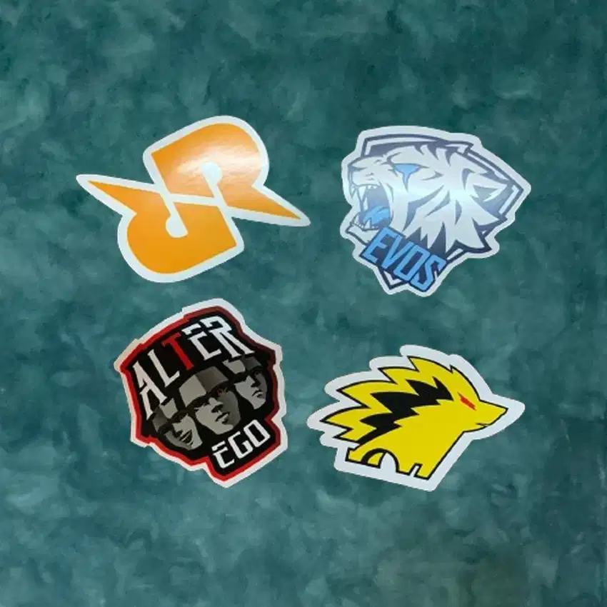 Stiker Tim Esport ML Logo Alter Ego Evos RRQ Onic, Sticker Paket 16Pcs