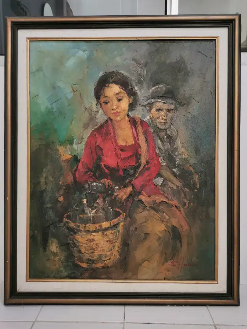 Lukisan vintage kuno antik karya S. Hadi