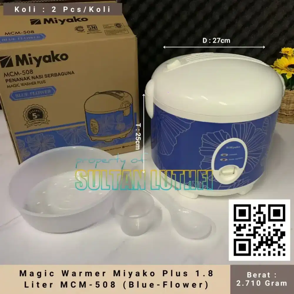 Magic Warmer Miyako Plus 1.8 Liter MCM-508 (Blue Flower)