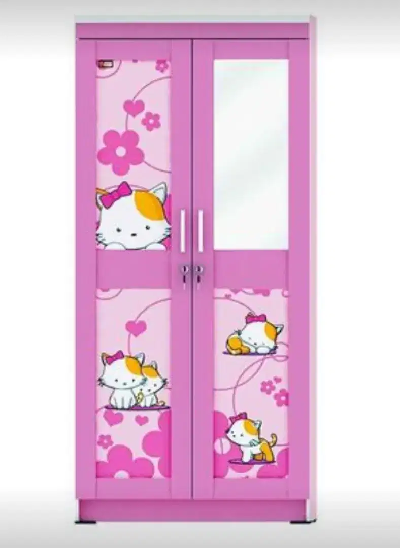 LEMARI PAKAIAN ANAK 2 PINTU ACTIV HAPPY KITTY LP 202