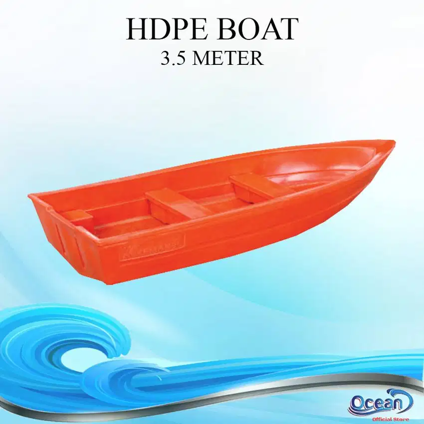 PERAHU HDPE 3.5MTR 5X LEBIH KUAT DARI PERAHU KARET & FIBER KAP 6 ORG