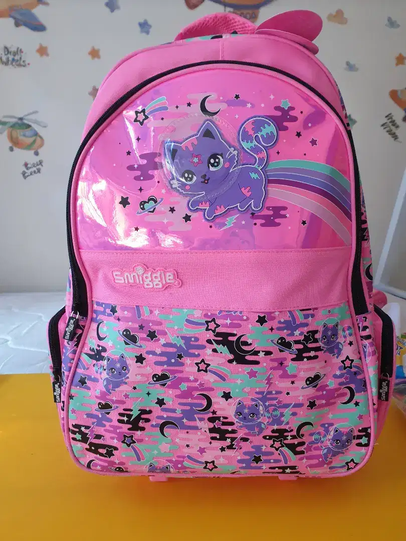 Preloved tas anak Smiggle Trolley Backpack Unicorn Original Pink