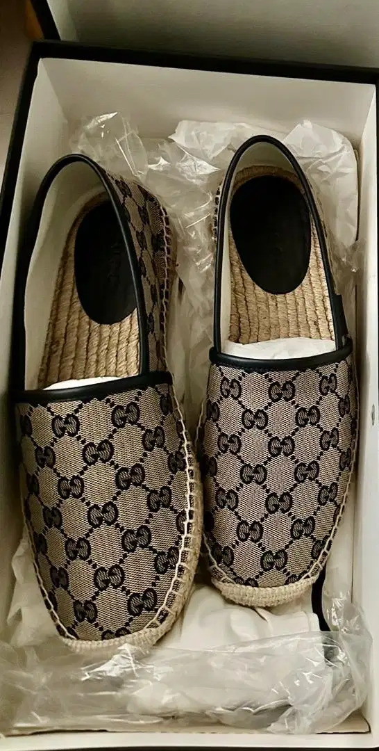 GUCCI Men's GG Canvas & Leather Espadrilles