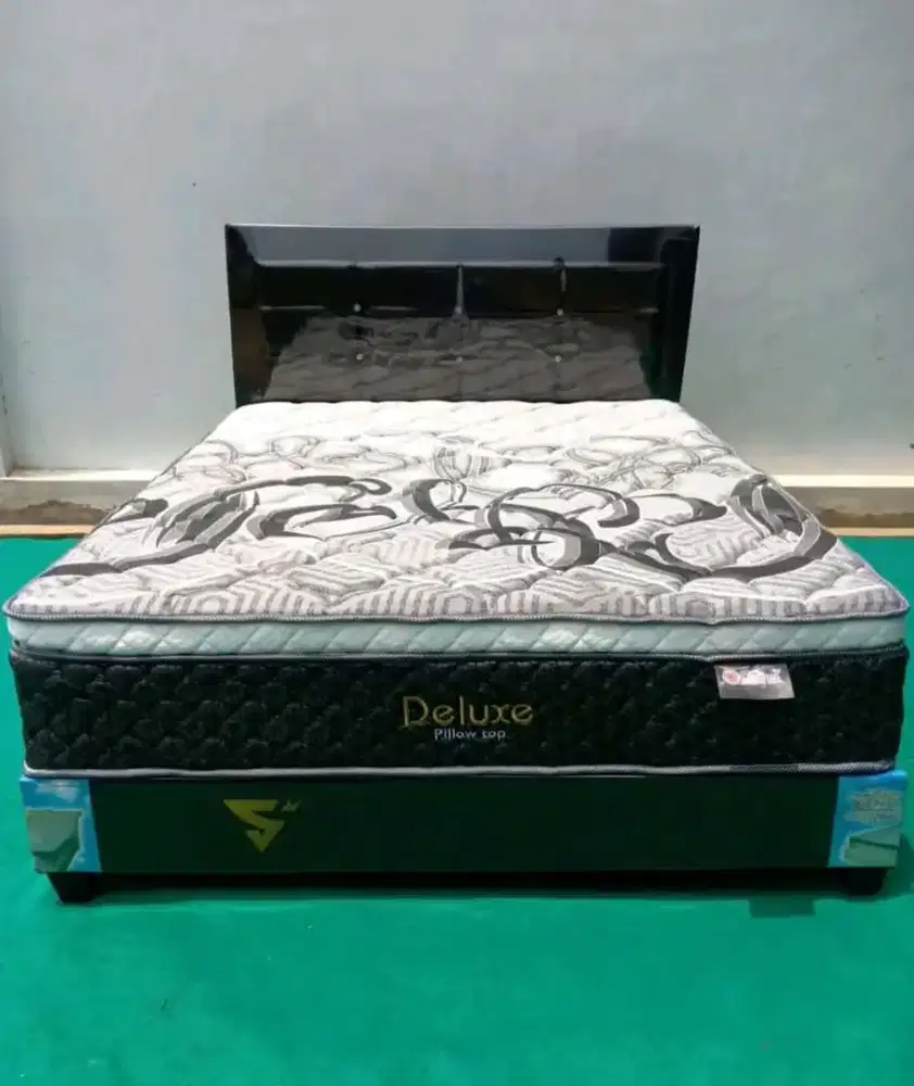 PAKET DIPAN + SB CENTRAL DELUXE PILOWTOP UK160 X 200 TEBEL 33 CM